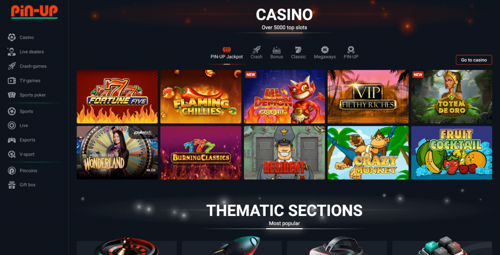 casino pin up game